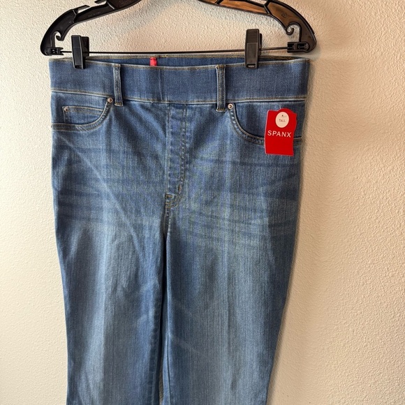 New SPANX Flare Jeans Vintage Indigo Business Casual Women’s Size Large Tall NWT - Picture 4 of 13